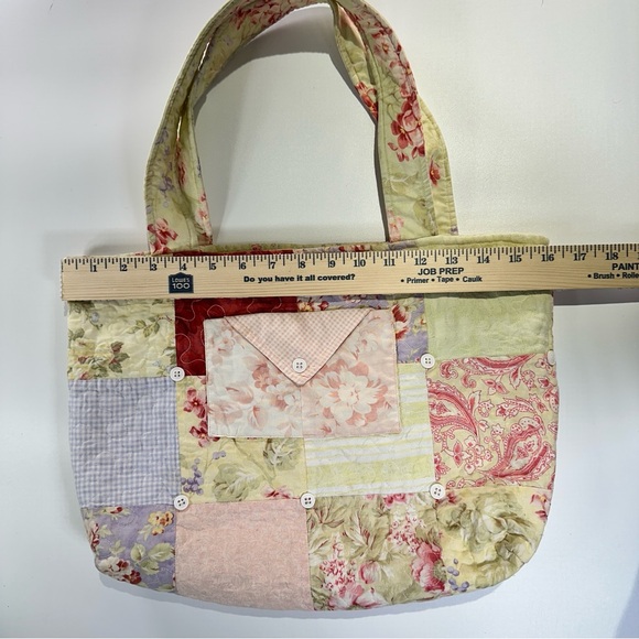 Handmade Quilted Patchwork Tote Cottagecore Floral Bag - Picture 10 of 12